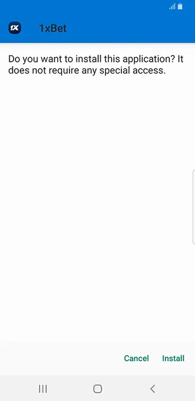 Android asks to confirm the installation of the operator APK